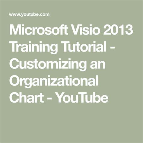 Microsoft Visio 2013 Training Tutorial Customizing An Organizational