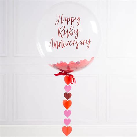 45th wedding anniversary gift making it to year 45 is just as special as year 50. Personalised Ruby Anniversary Bubble Balloon By Bubblegum ...