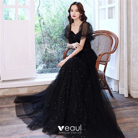 Victorian Style Black Dancing Prom Dresses 2021 A Line Princess