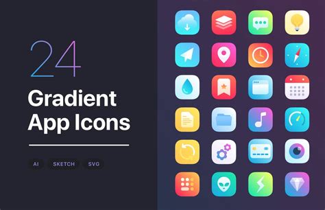 Ios 14 Gradient App Icons Set — Medialoot