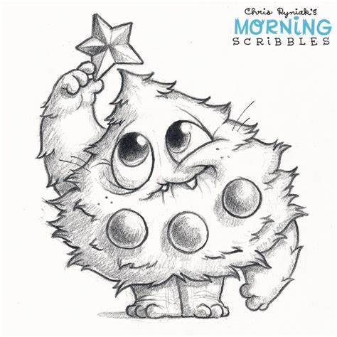Chris Ryniak Morning Scribbles Christmas Drawing Cute Monsters