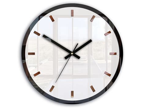 Large Wall Clock Silent Wall Clock White Clock With Copper Etsy