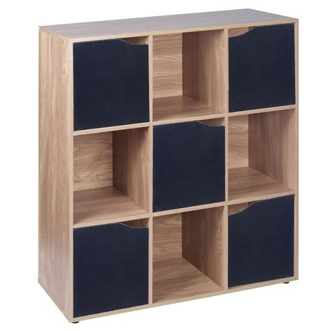 9 Cube Oak Wooden Bookcase Shelving Display Modular Storage Unit Wood