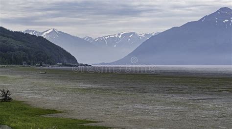 Turnagain Arm Of The Cook Inlet In Alaska At Low Tide Stock Image