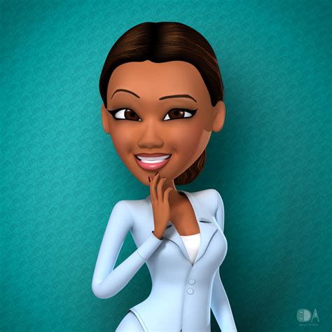 Rigged Afro American Cartoon Girl 3d Max