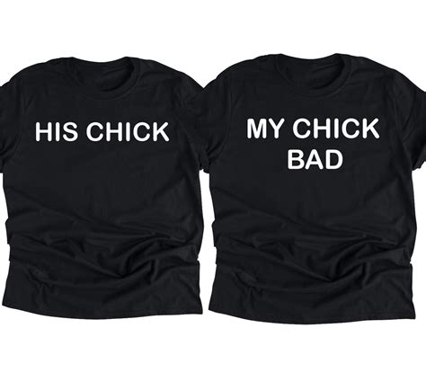 couples t shirts his chick my chick bad shirts halloween etsy