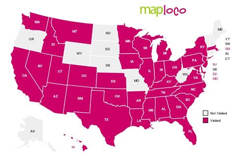 States Ive Visited Al Ar Az Ca Co Dc Fl Ga Hi Ia Id Il In