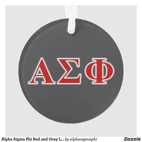Alpha Sigma Phi Red And Grey Lettes Ornament Zazzle Alpha Sigma Phi