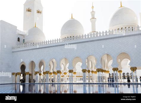 Sheikh Zayed Bin Sultan Al Nahyan Mosque Abu Dhabi United Arab Emirates Middle East Stock