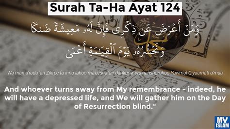 Surah Ta Ha Ayat 124 20124 Quran With Tafsir My Islam