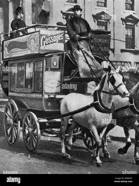 Horse Bus Horse Drawn Omnibus 1910 Stock Photo Royalty Free Image