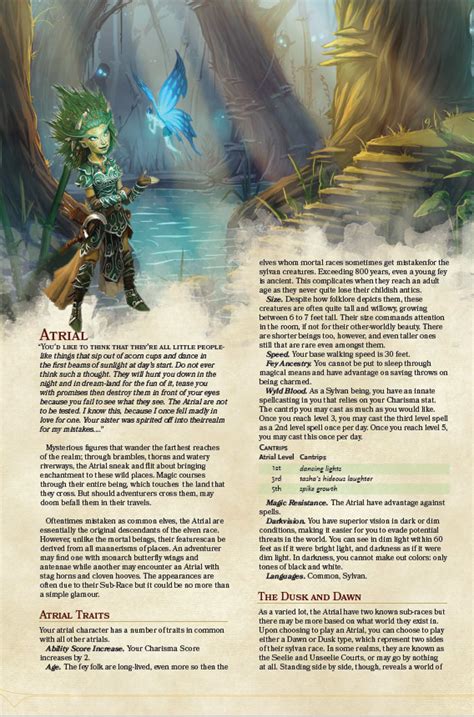Atrial Race By Brynvalk Dungeons And Dragons Homebrew Dungeons And