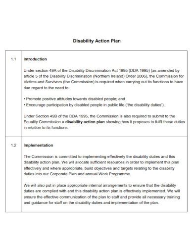 10 Disability Action Plan Examples Format How To Create Pdf