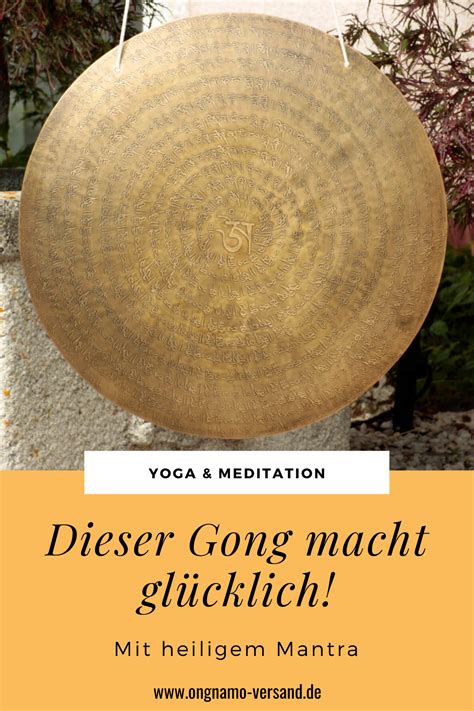 Flachgong Mit Mantra Om Mane Padme Hum Verziert 56 Cm Meditation