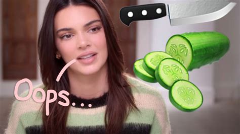 kendall jenner tries to cut another cucumber after tragic first attempt american post