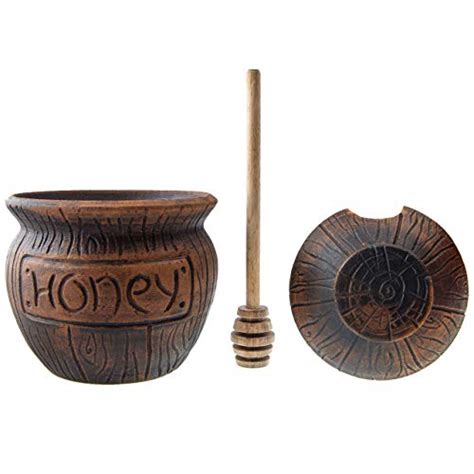 Honey Jar With A Dipper 16oz Ceramic Honey Pot Made Out Of Solid Clay Piece Honey Container