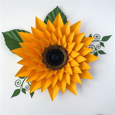 Download SVG DXF PNG Petal 44 Sunflower Paper Flower Template Diy ...