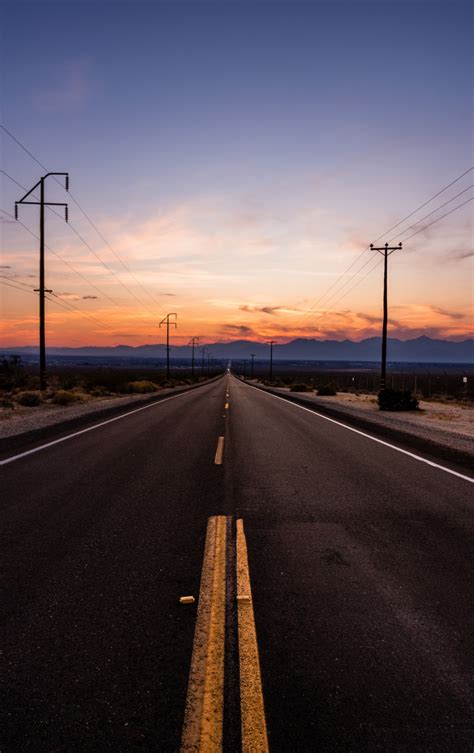 Download 840x1336 Wallpaper Road Highway Sunset Nature Skyline
