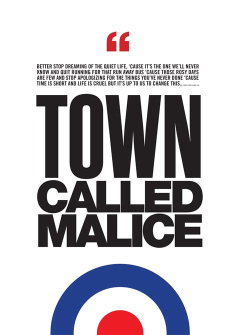 Graphicsound Music Poster Designs — The Jam Town Called Malice Lyric Poster For Paul