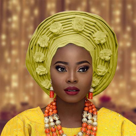 New Design Aso Oke Headtie Auto African Gele Women Nigerian Fashion
