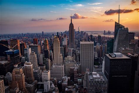 Free New York City Sunset Skyline Cityscape Image
