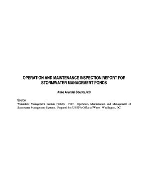 Fillable Online Operation And Maintenance Inspection Report For