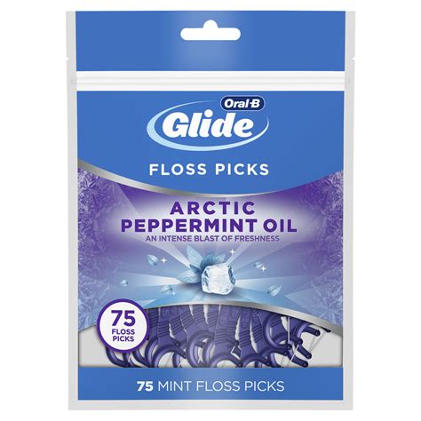Oral B Glide Arctic Peppermint Oil Dental Floss Picks Mint 75 Ct