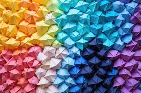Premium Ai Image Bright Colored Origami Paper Texture