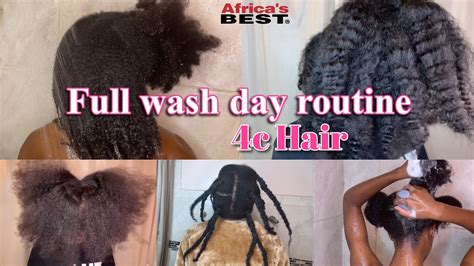 C Natural Hair Wash Day Routine Start To Finish Ft No Heat Blow Out Originals By Africa S