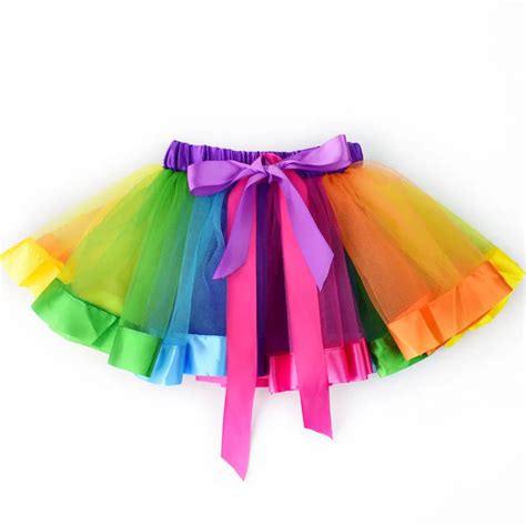 2017 Fashion Rainbow Lace Baby Girls Skirt Ballet Dance Toddler