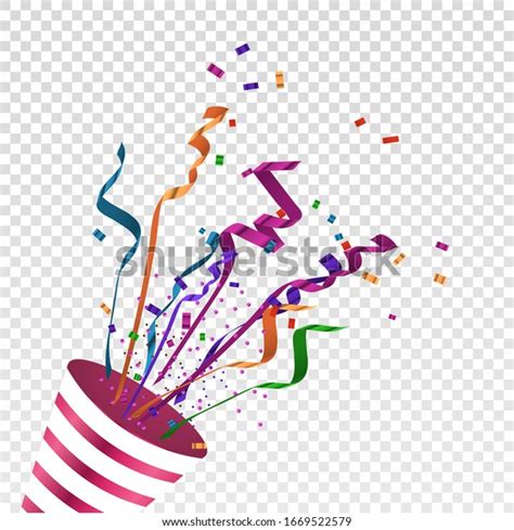 Exploding Party Popper Colorful Confetti Streamer 库存矢量图（免版税）1669522579