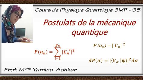 Postulats De La M Canique Quantique Partie Cours De Physique