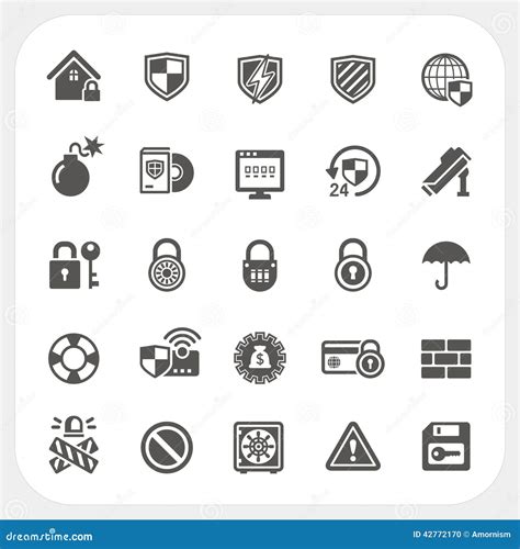 Security Icons Set Stock Vector Illustration Of Barrier 42772170