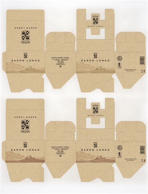 Packaging Design Layout For Specified Cardboard Box For 6 Wine Bottles