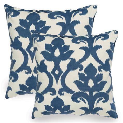 Navy Blue Basalto Indooroutdoor Throw Pillow Set Of Twoessentials