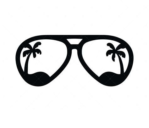 Palm Tree Sunglasses SVG PNG PDF Aviators SVG Beach SVG Palm Tree SVG