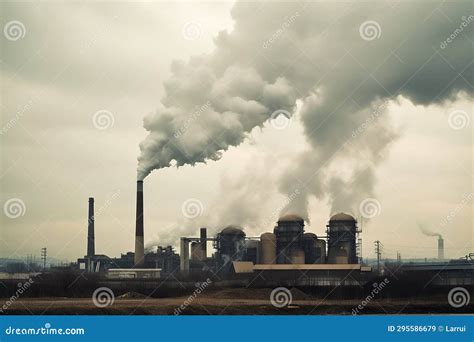 Industrial Powerhouse: Smoke Billowing from a Power Plant Amidst
