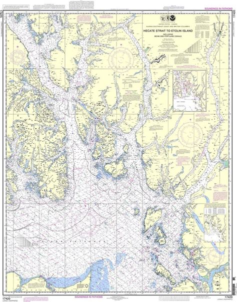 Noaa Nautical Chart 17420 Hecate Strait To Etolin Island Including B
