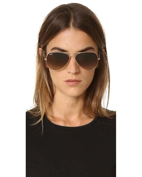 Ray Ban Matte Classic Aviator Sunglasses In Metallic Lyst