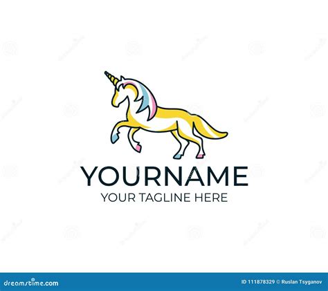 Unicorn Horse Linear Logo Template Unicorn Mythical Living Entity