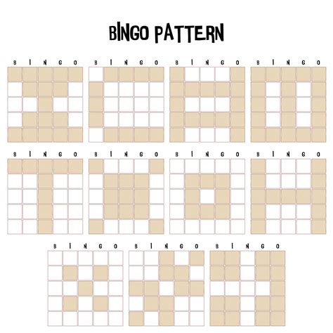 Different Bingo Patterns Printable