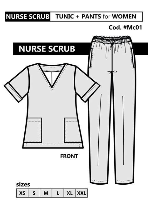 Complete Nurse Scrubs Pdf Sewing Pattern For Women Youtube Etsy Scrubs Nursing Women S