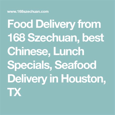 Maybe you would like to learn more about one of these? Food Delivery from 168 Szechuan, best Chinese, Lunch ...