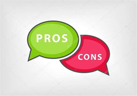 Pros Versus Cons As Vector Illustration With Speech Bubbles Stock