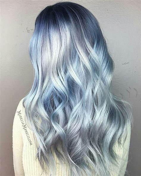 Pin By Nonie Chang On Dyed Hair Icy Blue Hair Ice Blue Hair Silver