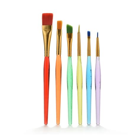 6pcsset New Nylon Hair Paint Brush Set Artist Watercolor Oil Brush