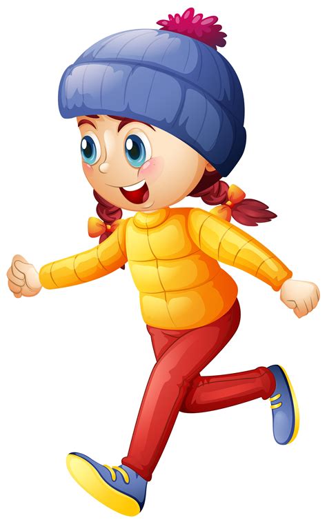 Illustration Of Cartoon Girl Wearing Winter Clothes Download A Free 4d6