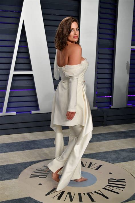 Ashley Graham Vanity Fair Oscar Party Outfit 2019 Shirred Dress Ruffle