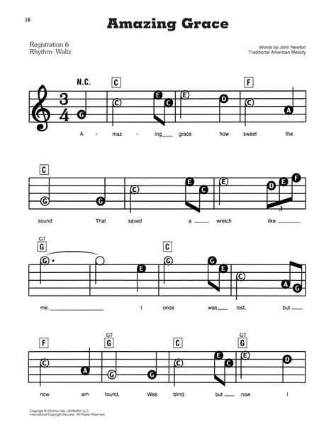 Printable Amazing Grace Sheet Music