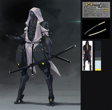 Artstation Ronin Zhongxi Ho Cyberpunk Character Robot Concept Art